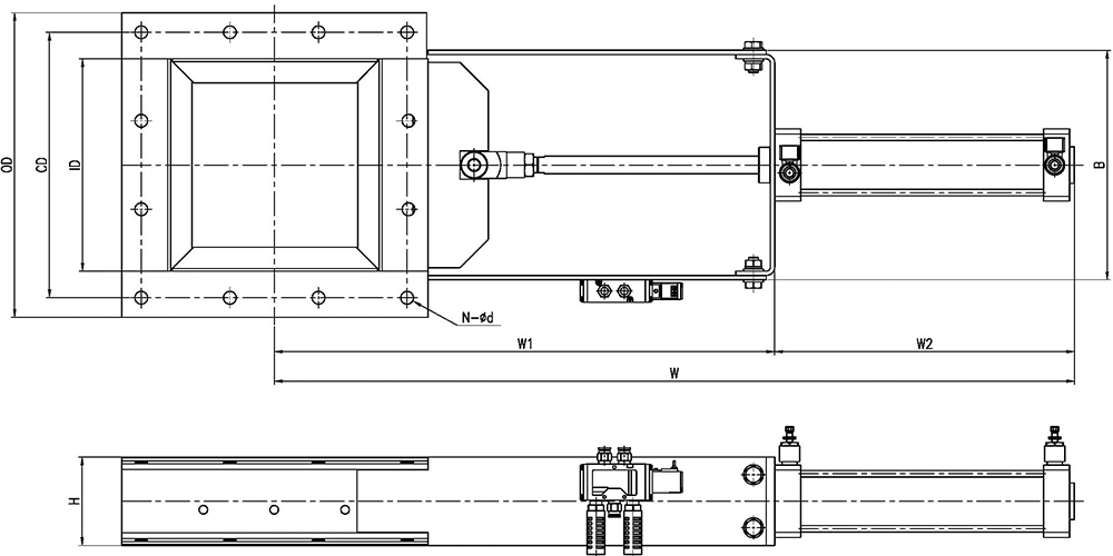 Slide Gate Auto Square Type