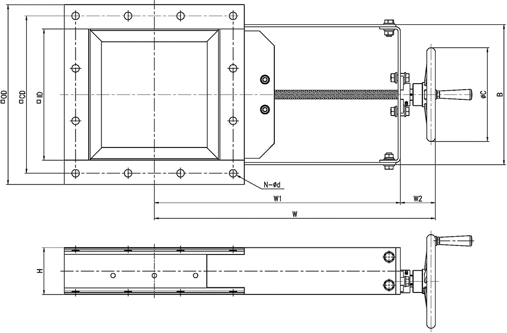 Slide Gate Manual Square Type